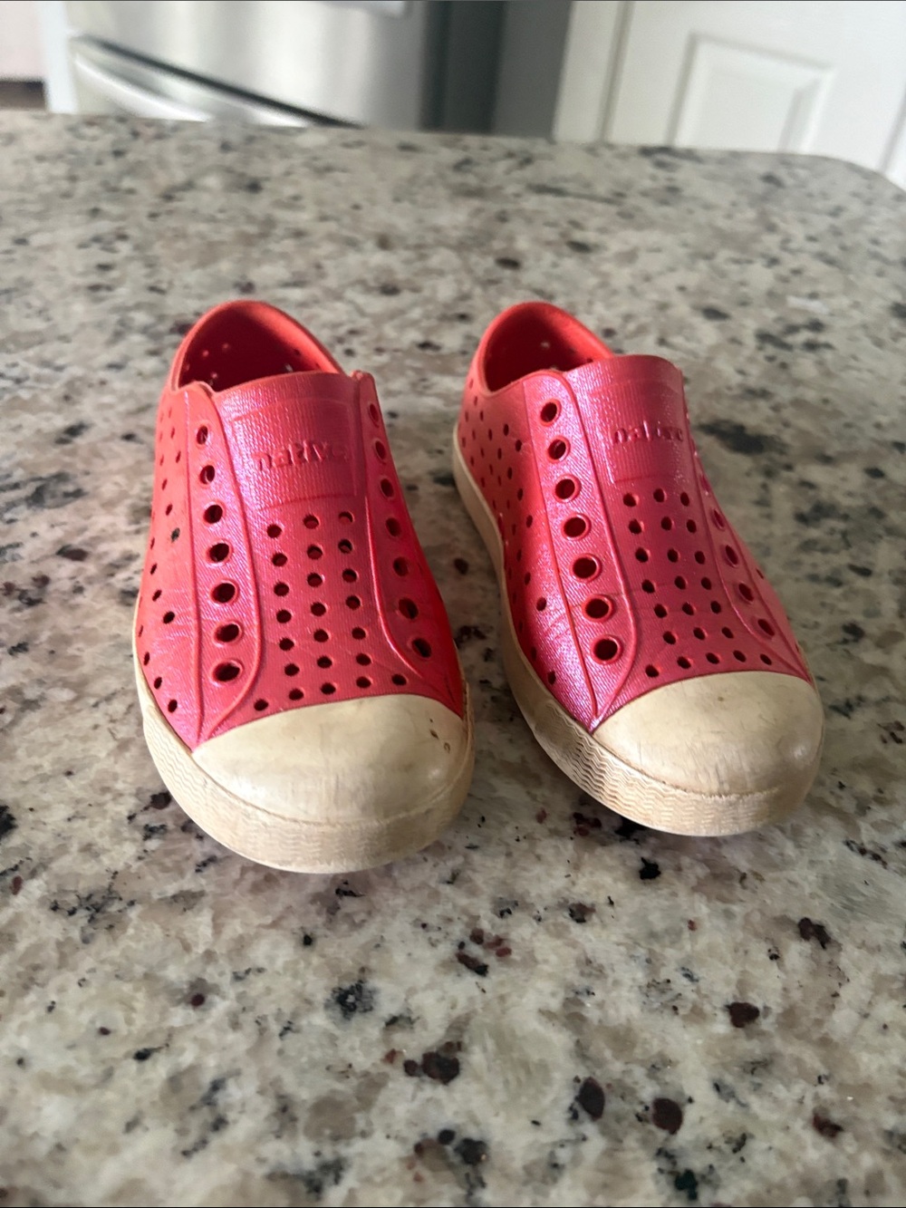 Native Shoes Kids Red Perforated Slip-On Water Sneakers
